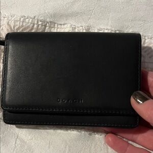 Coach Elegant Black Leather Card Holder
